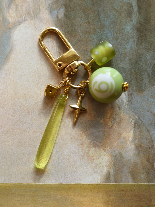 Olive Green Pool Ball Keychain