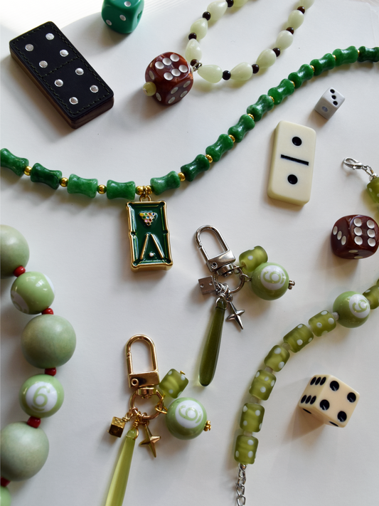 Olive Green Pool Ball Necklace