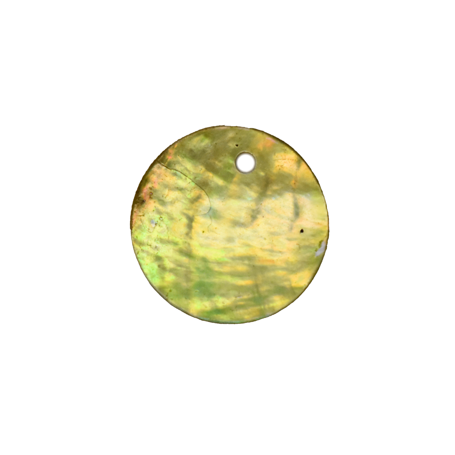 Olive Green Round Shell Charm