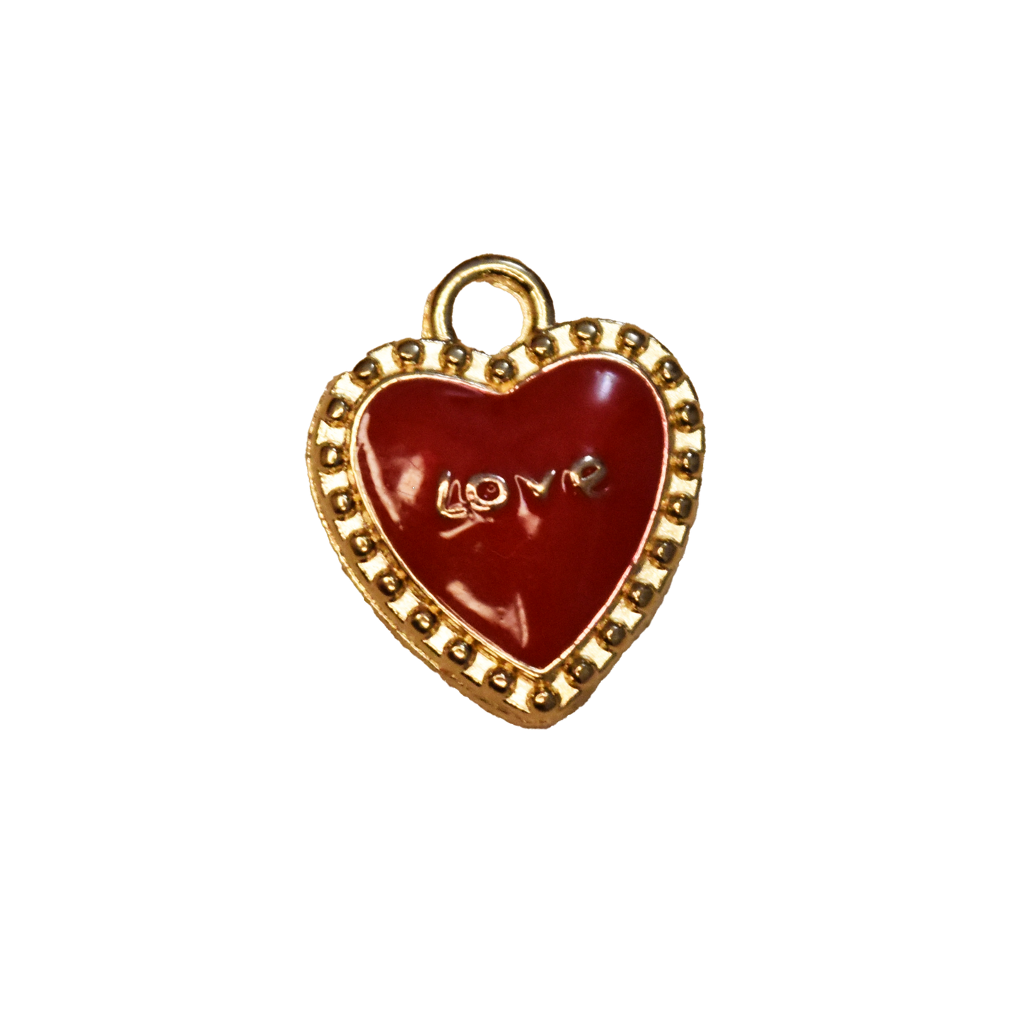 Enamel Love Heart Charm 16x13x3mm