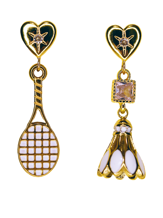 Badminton Gold Earrings