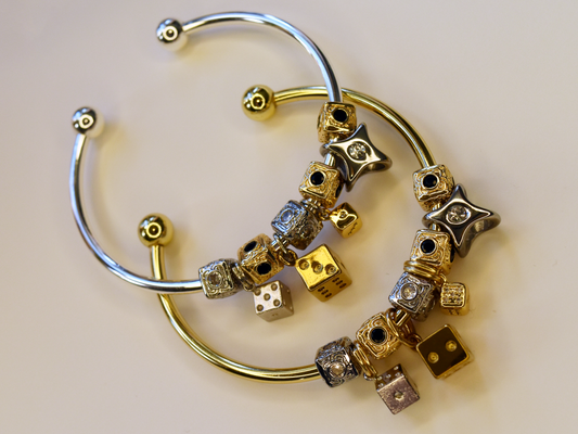 Roll the Dice Mixed Metal Slide Charm Bracelet
