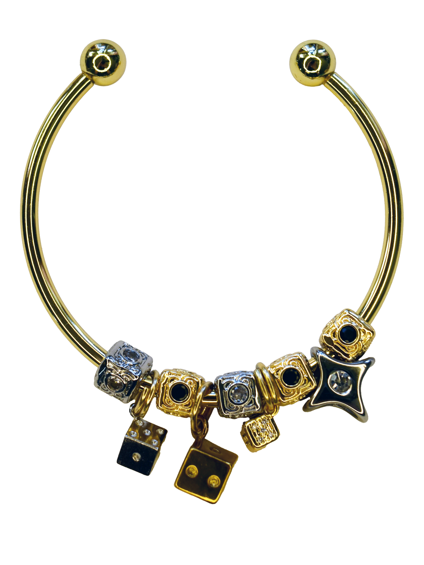 Roll the Dice Mixed Metal Slide Charm Bracelet
