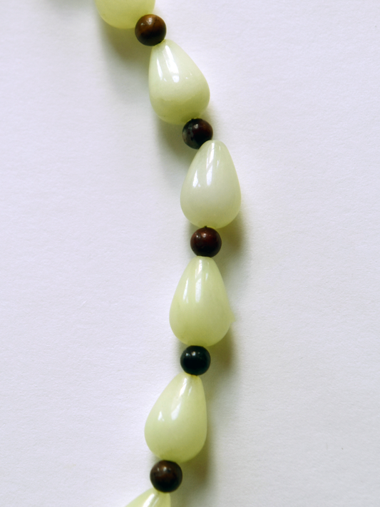 Vintage Brown Dice Green Necklace