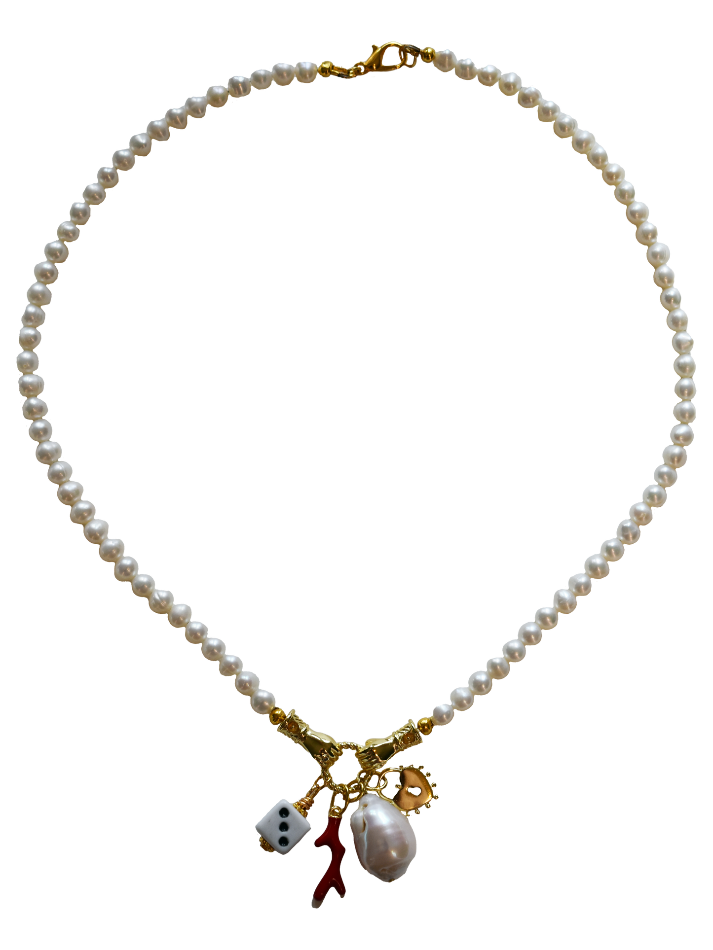 Pearl Hand Charm Necklace