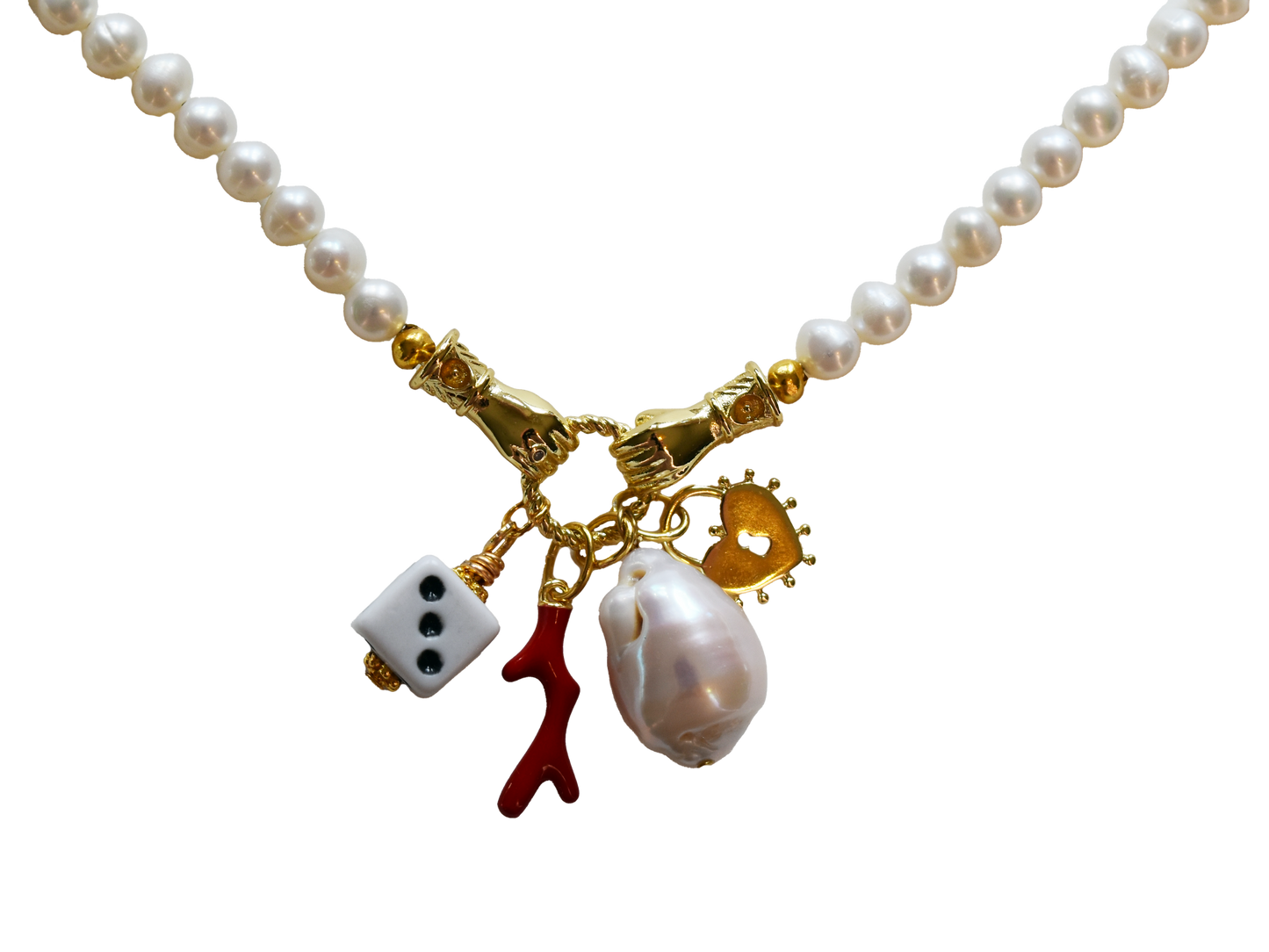 Pearl Hand Charm Necklace