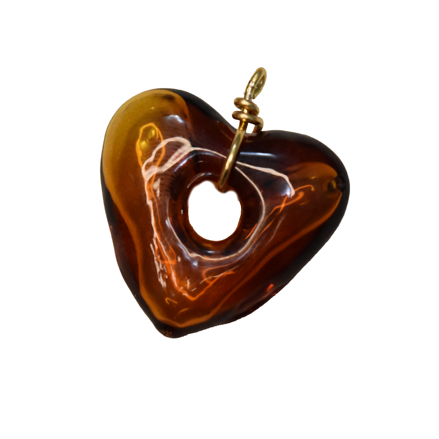 Handmade Lampwork Glass Heart Charm