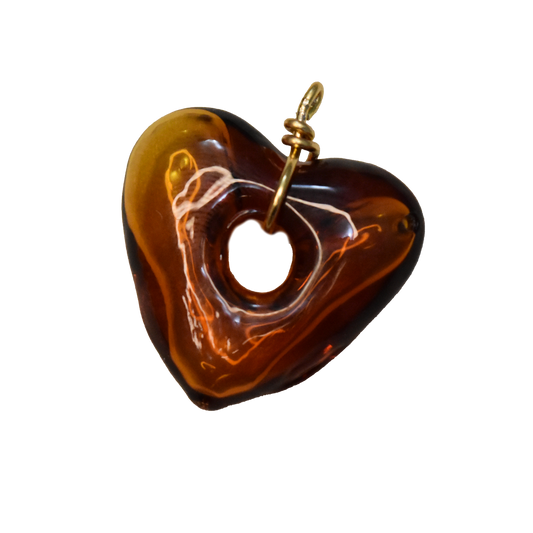 Handmade Lampwork Glass Heart Charm