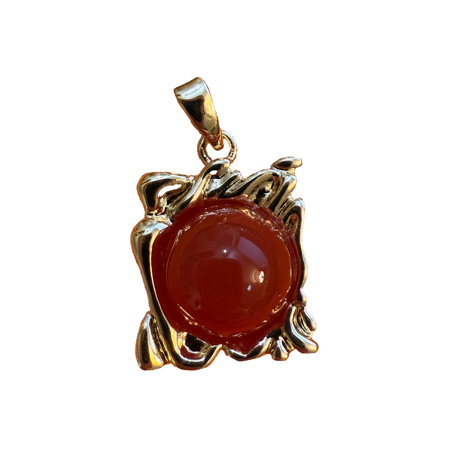 Carnelian Gold Liquid Charm