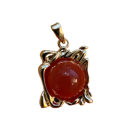 Carnelian Gold Liquid Charm