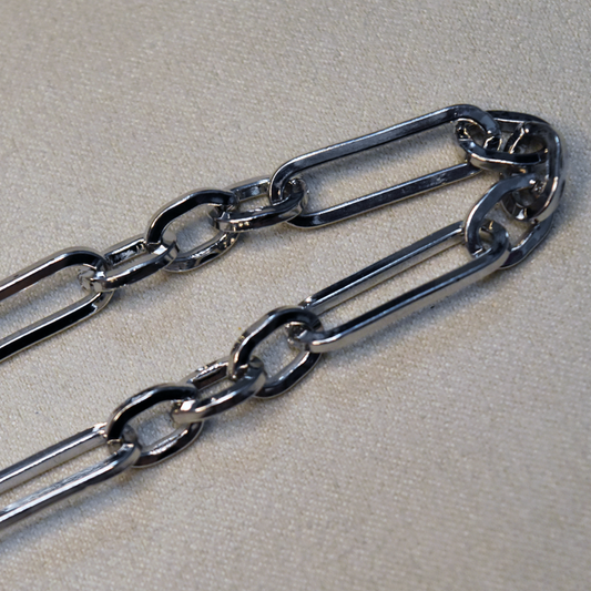 Large Silver Paperclip Chain Necklace (Blank)