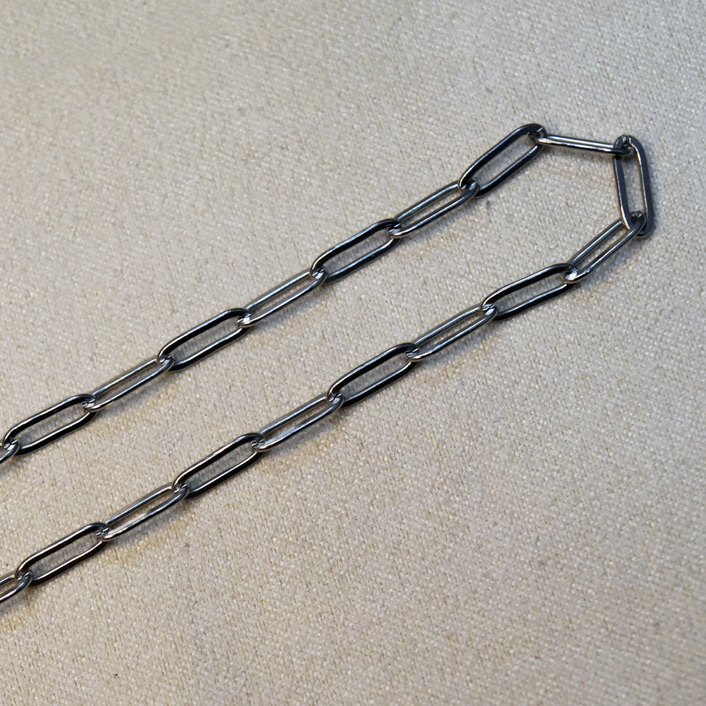 Small Paperclip Silver Chain Necklace (Blank)