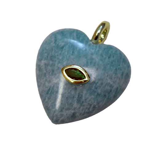 Amazonite Heart Eye Charm